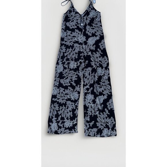 After Party By Nasty Gal Women’s Black Strappy Floral Wide Leg Jumpsuit Size XS - Picture 1 of 16